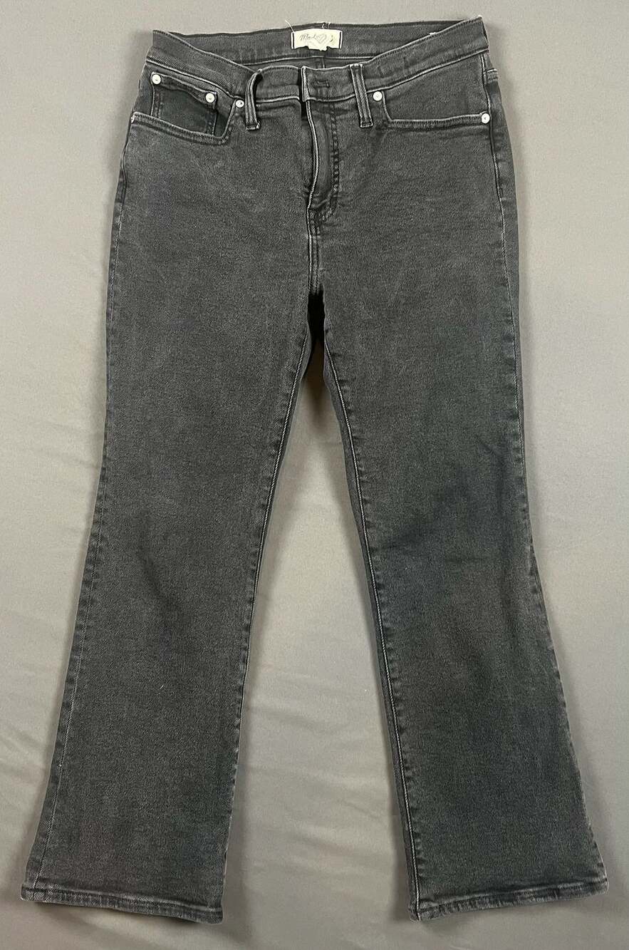 Madewell Mid-Rise Kick Out Jeans Black Size 29